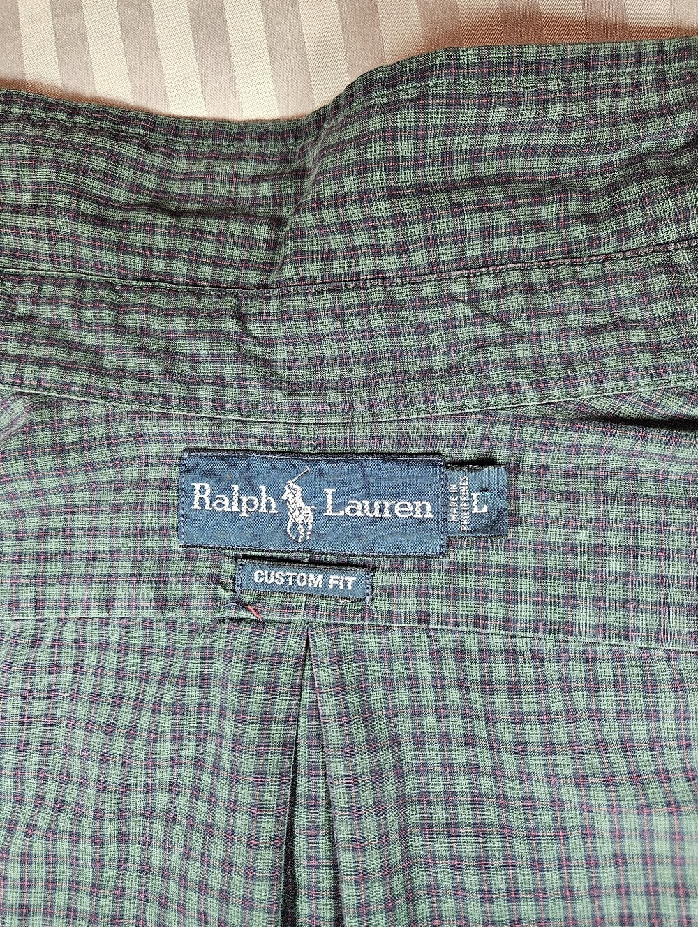 Y2K Green plaid Ralph Lauren button-down long-sleeve shirt